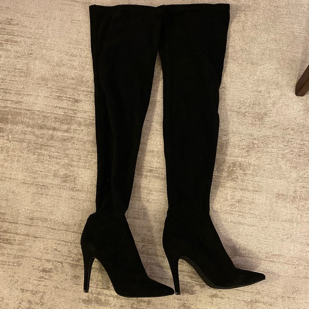 Gorgeous Thigh High Suede Stiletto Boots - sz 36
